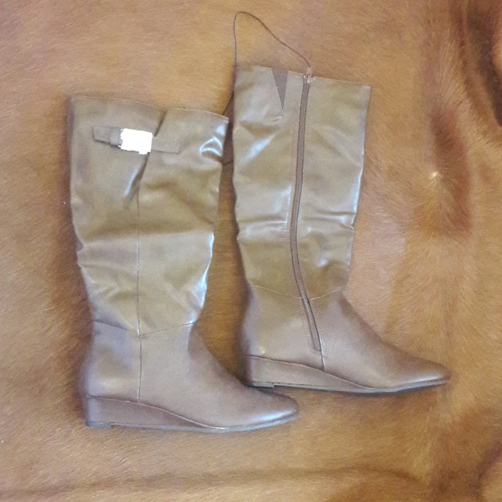 Wedge Riding Boots